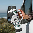 Aotearoa Koru Tumbler With Handle Cyan Maori Paua Shell Mix Silver Fern