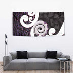 Aotearoa Koru Tapestry Purple Maori Paua Shell Mix Silver Fern