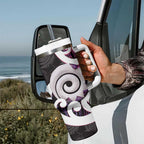 Aotearoa Koru Tumbler With Handle Purple Maori Paua Shell Mix Silver Fern