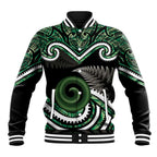 Koru Pounamu Aotearoa Baseball Jacket Maori Paua Shell Mix Silver Fern