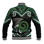Koru Pounamu Aotearoa Baseball Jacket Maori Paua Shell Mix Silver Fern
