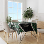 Koru Pounamu Aotearoa Tablecloth Maori Paua Shell Mix Silver Fern