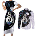 Aotearoa Pikorua Couples Matching Short Sleeve Bodycon Dress and Long Sleeve Button Shirt NZ Twist - Bond And Love