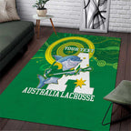 Custom Australia Lacrosse Area Rug Go Aussie Shark Aboriginal Art