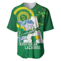 Custom Australia Lacrosse Baseball Jersey Go Aussie Shark Aboriginal Art