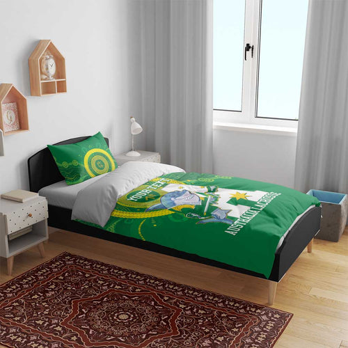 Custom Australia Lacrosse Bedding Set Go Aussie Shark Aboriginal Art