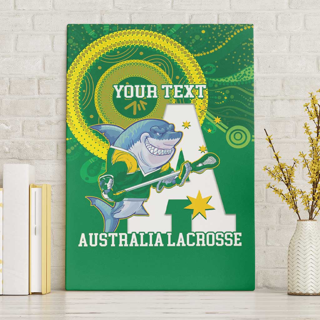 Custom Australia Lacrosse Canvas Wall Art Go Aussie Shark Aboriginal Art