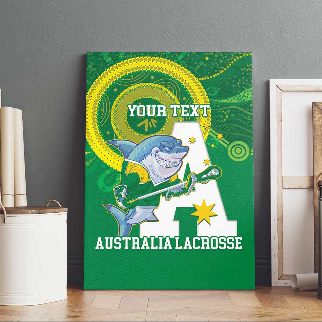 Custom Australia Lacrosse Canvas Wall Art Go Aussie Shark Aboriginal Art