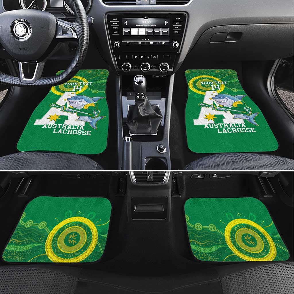 Custom Australia Lacrosse Car Mats Go Aussie Shark Aboriginal Art
