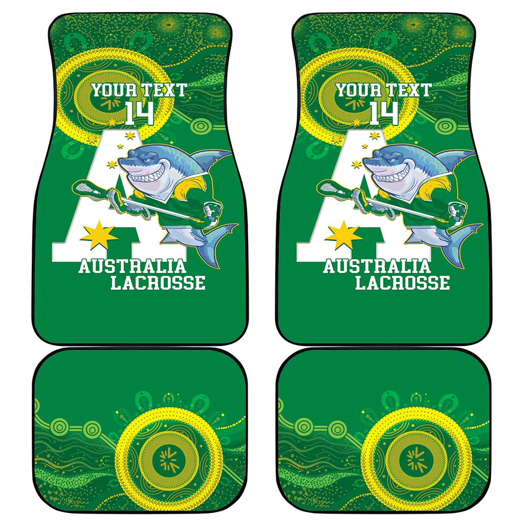 Custom Australia Lacrosse Car Mats Go Aussie Shark Aboriginal Art