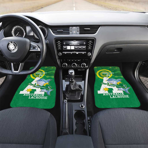 Custom Australia Lacrosse Car Mats Go Aussie Shark Aboriginal Art