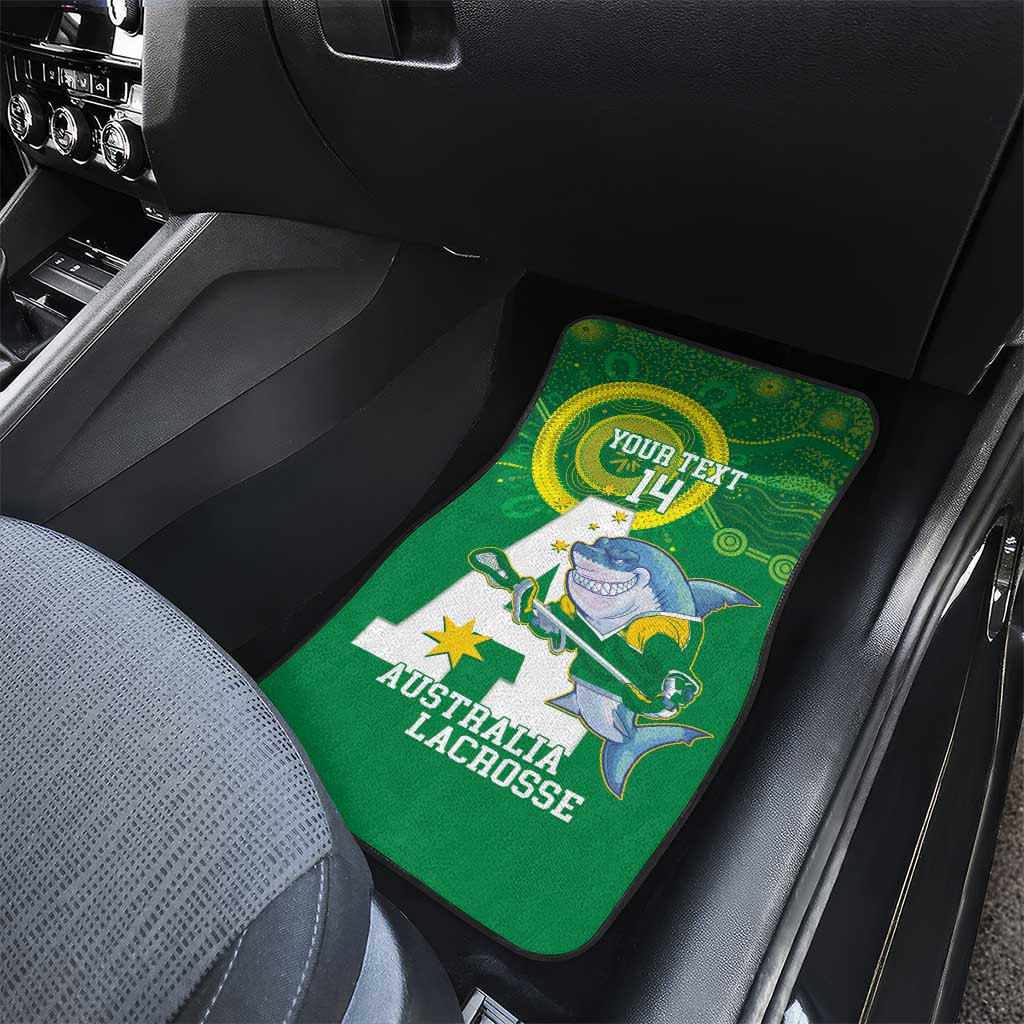 Custom Australia Lacrosse Car Mats Go Aussie Shark Aboriginal Art