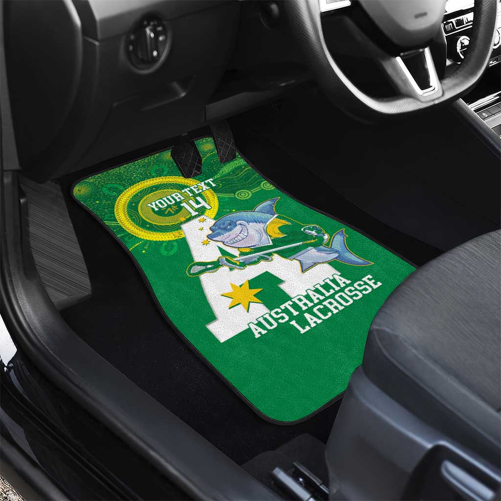 Custom Australia Lacrosse Car Mats Go Aussie Shark Aboriginal Art