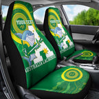 Custom Australia Lacrosse Car Seat Cover Go Aussie Shark Aboriginal Art