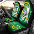 Custom Australia Lacrosse Car Seat Cover Go Aussie Shark Aboriginal Art