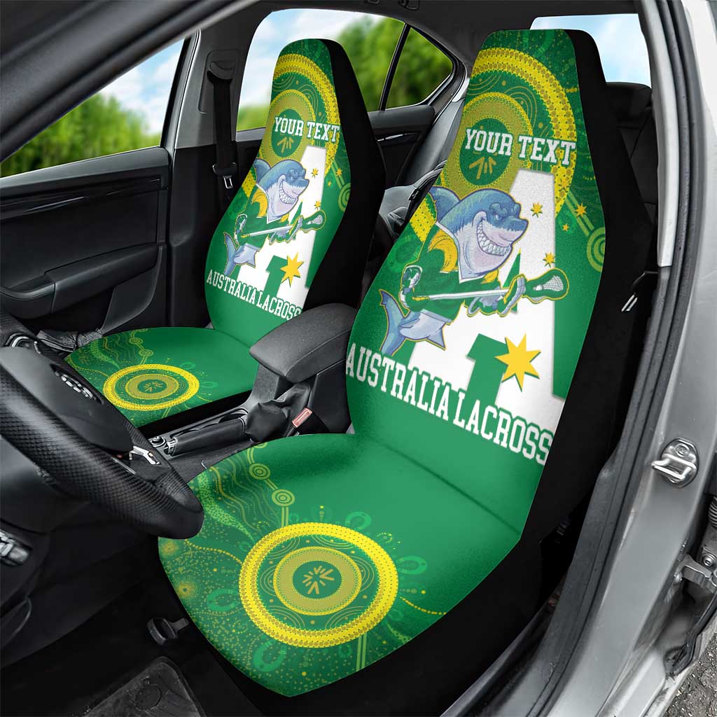 Custom Australia Lacrosse Car Seat Cover Go Aussie Shark Aboriginal Art