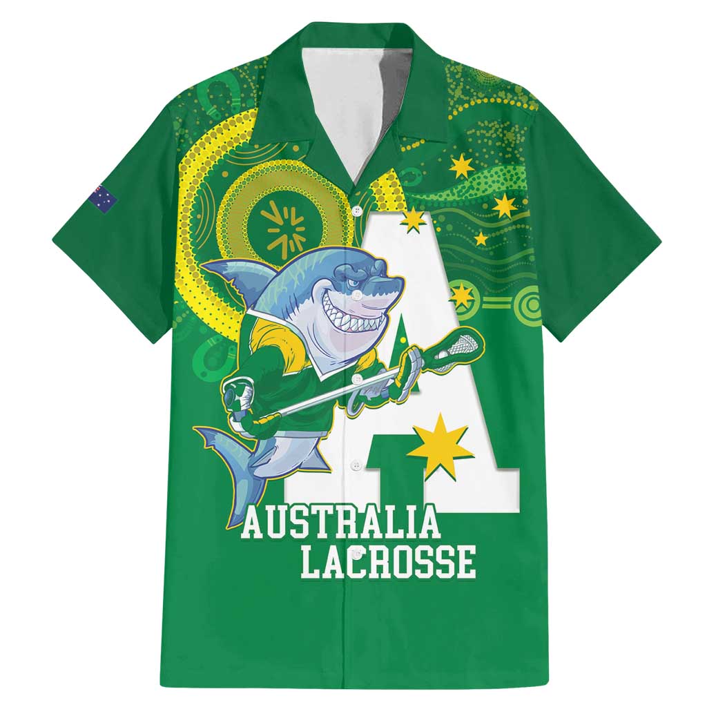Custom Australia Lacrosse Family Matching Mermaid Dress and Hawaiian Shirt Go Aussie Shark Aboriginal Art