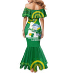 Custom Australia Lacrosse Family Matching Mermaid Dress and Hawaiian Shirt Go Aussie Shark Aboriginal Art