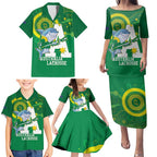 Custom Australia Lacrosse Family Matching Puletasi and Hawaiian Shirt Go Aussie Shark Aboriginal Art