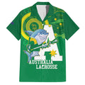 Custom Australia Lacrosse Family Matching Short Sleeve Bodycon Dress and Hawaiian Shirt Go Aussie Shark Aboriginal Art