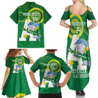 Custom Australia Lacrosse Family Matching Summer Maxi Dress and Hawaiian Shirt Go Aussie Shark Aboriginal Art
