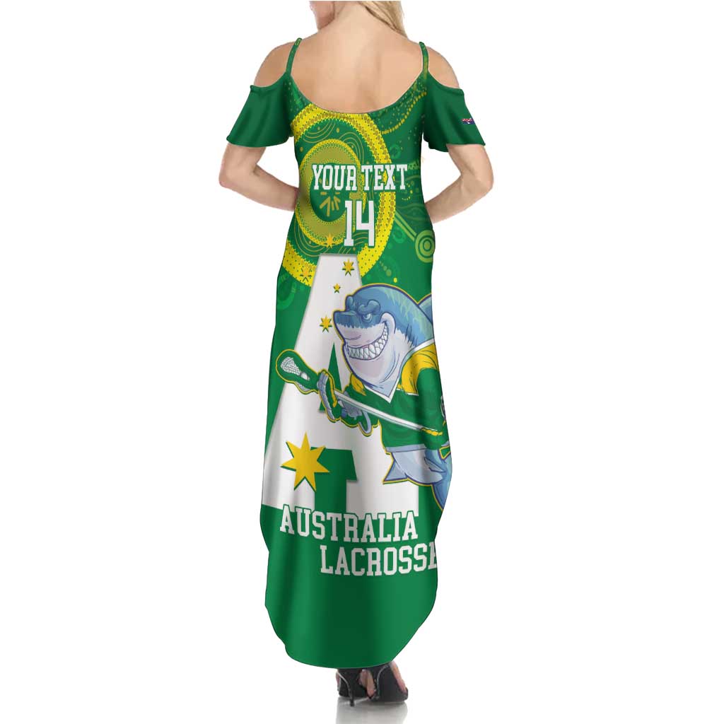 Custom Australia Lacrosse Family Matching Summer Maxi Dress and Hawaiian Shirt Go Aussie Shark Aboriginal Art