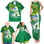 Custom Australia Lacrosse Family Matching Tank Maxi Dress and Hawaiian Shirt Go Aussie Shark Aboriginal Art