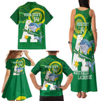 Custom Australia Lacrosse Family Matching Tank Maxi Dress and Hawaiian Shirt Go Aussie Shark Aboriginal Art