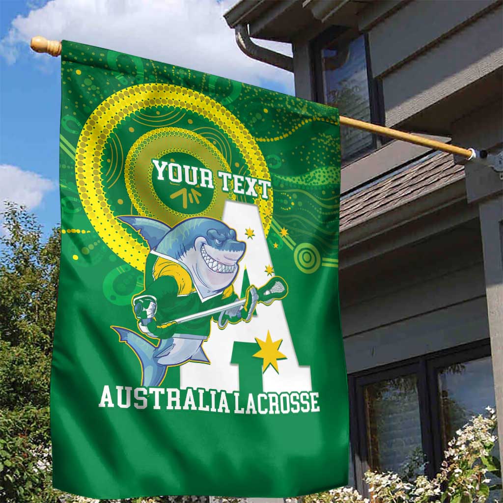 Custom Australia Lacrosse Garden Flag Go Aussie Shark Aboriginal Art