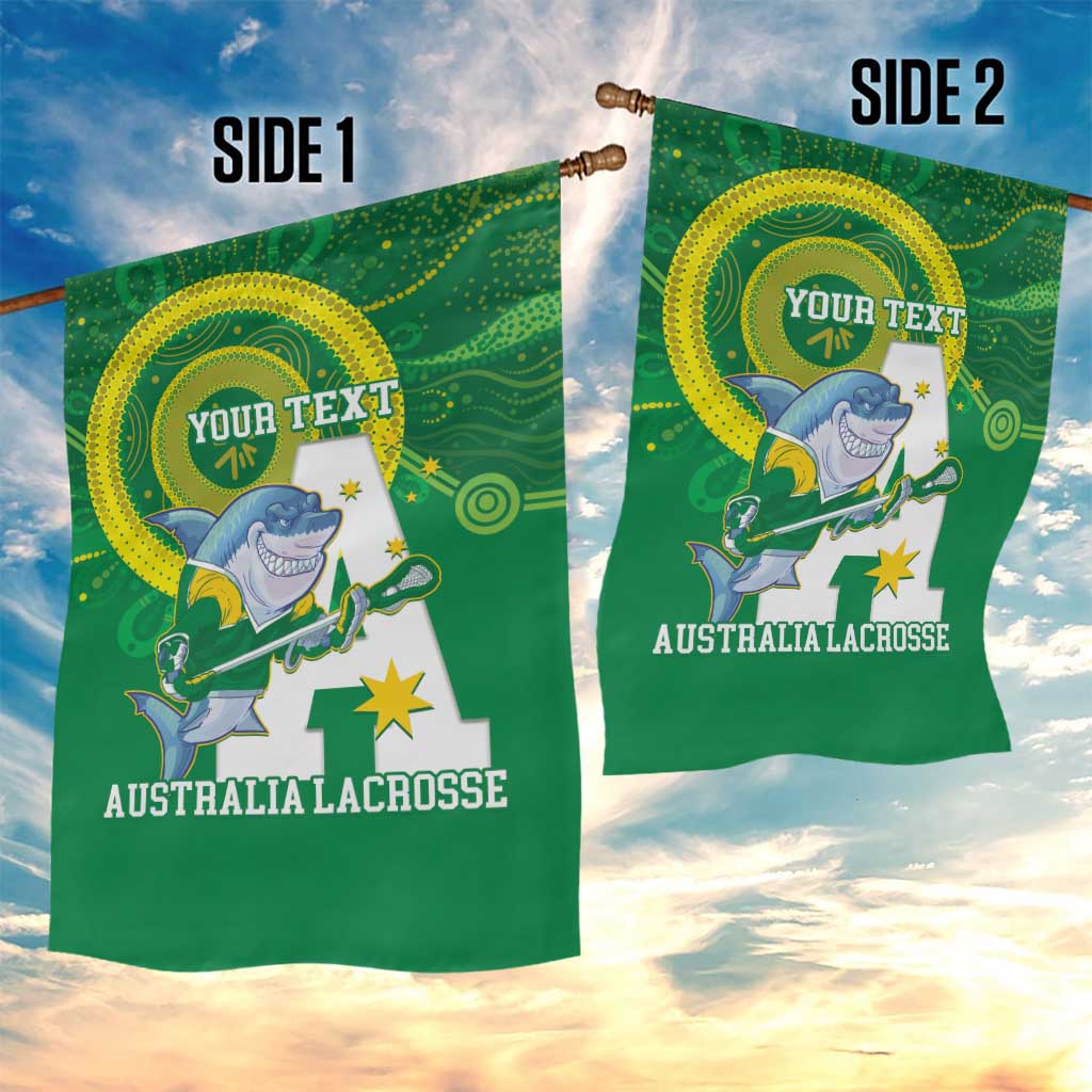 Custom Australia Lacrosse Garden Flag Go Aussie Shark Aboriginal Art
