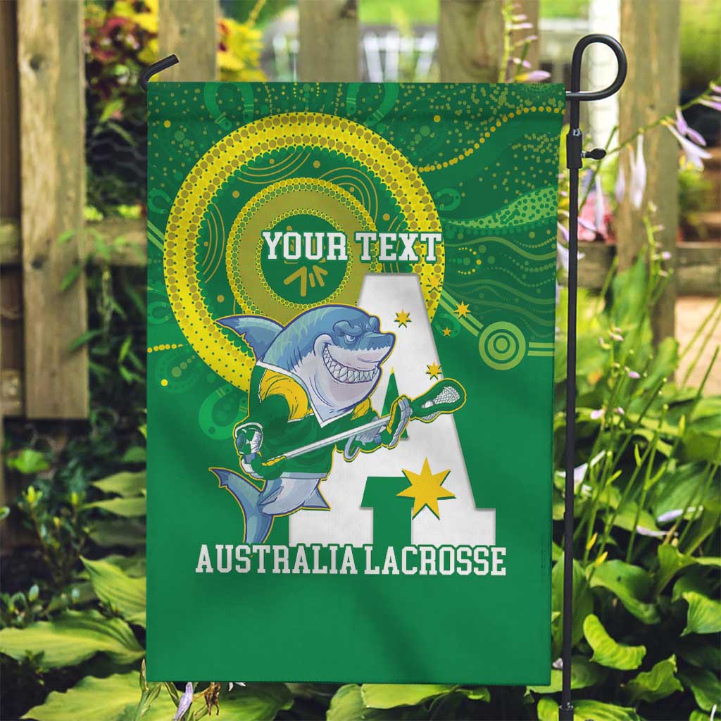 Custom Australia Lacrosse Garden Flag Go Aussie Shark Aboriginal Art