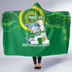 Custom Australia Lacrosse Hooded Blanket Go Aussie Shark Aboriginal Art