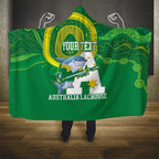 Custom Australia Lacrosse Hooded Blanket Go Aussie Shark Aboriginal Art