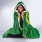 Custom Australia Lacrosse Hooded Blanket Go Aussie Shark Aboriginal Art