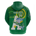 Custom Australia Lacrosse Hoodie Go Aussie Shark Aboriginal Art