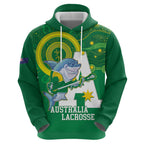 Custom Australia Lacrosse Hoodie Go Aussie Shark Aboriginal Art