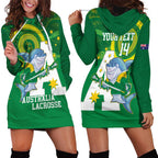 Custom Australia Lacrosse Hoodie Dress Go Aussie Shark Aboriginal Art