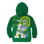 Custom Australia Lacrosse Kid Hoodie Go Aussie Shark Aboriginal Art