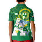 Custom Australia Lacrosse Kid Polo Shirt Go Aussie Shark Aboriginal Art