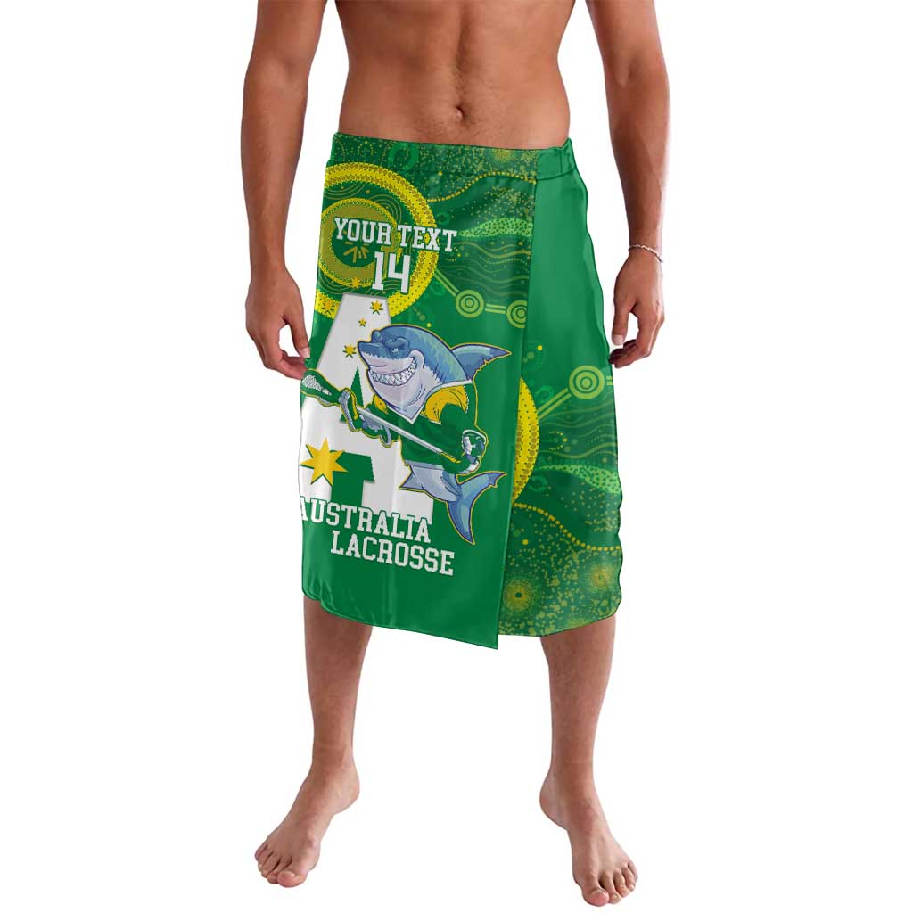 Custom Australia Lacrosse Lavalava Go Aussie Shark Aboriginal Art