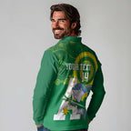 Custom Australia Lacrosse Long Sleeve Polo Shirt Go Aussie Shark Aboriginal Art