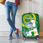 Custom Australia Lacrosse Luggage Cover Go Aussie Shark Aboriginal Art
