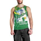 Custom Australia Lacrosse Men Tank Top Go Aussie Shark Aboriginal Art