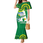 Custom Australia Lacrosse Mermaid Dress Go Aussie Shark Aboriginal Art