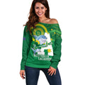 Custom Australia Lacrosse Off Shoulder Sweater Go Aussie Shark Aboriginal Art