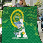 Custom Australia Lacrosse Quilt Go Aussie Shark Aboriginal Art