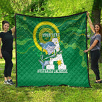 Custom Australia Lacrosse Quilt Go Aussie Shark Aboriginal Art