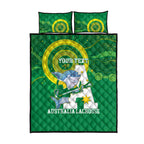 Custom Australia Lacrosse Quilt Bed Set Go Aussie Shark Aboriginal Art
