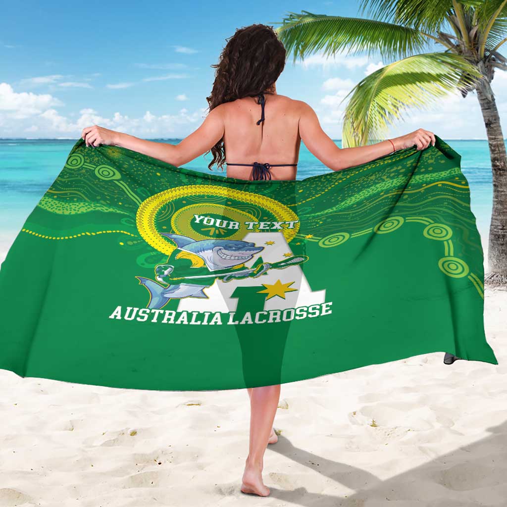 Custom Australia Lacrosse Sarong Go Aussie Shark Aboriginal Art