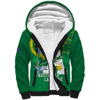 Custom Australia Lacrosse Sherpa Hoodie Go Aussie Shark Aboriginal Art